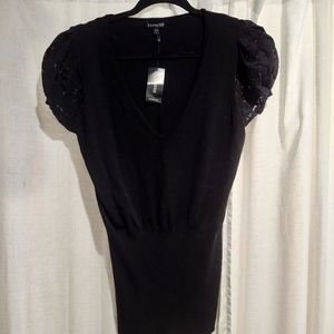 Express black puff sleeve M/L sweater top